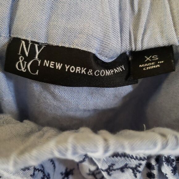 New York & Company Light Blue Embroidered Off the Shoulder Dress - Picture 4 of 4